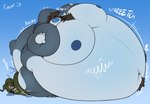 anthro belly belly_blush belly_expansion belly_hair big_belly big_cheeks big_hands bloat_(sound_effect) blue_eyes blue_sclera blush body_blush body_hair cheek_expansion creaking expansion hand_expansion hose hose_in_butt huge_belly huge_cheeks huge_hands hyper hyper_belly hyper_cheeks hyper_hands immobile inflation liquid_inflation motion_lines navel nipples stretching taped_mouth tube_bulge water_inflation afurreak discovery_channel shark_week lord_aen fish marine shark 2023 dated hi_res