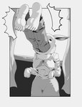 54321awesome absurd_res anthro anthro_pred anthro_prey barefoot beastars breasts canid canine canis feet female female_anthro female_pred haru_(beastars) hi_res lagomorph legoshi_(beastars) leporid long_ears male male_anthro male_prey mammal monochrome oral_vore rabbit vore wolf