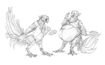 anthro arm_support avian_feet beak before_and_after belly belly_expansion big_belly bottomless claws clothed clothing duo expansion eyes_closed feather_hands feathers feet food hand_behind_back holding_food holding_object leaning_on_elbow leaning_on_table male mostly_offscreen_character obese obese_anthro obese_male open_beak open_mouth open_smile overweight overweight_anthro overweight_male scutes smile solo_focus standing tail tail_feathers talons toes weight_gain passerine_dragon faisan_(foxcall) ambiguous_species avian bird common_pheasant galliform phasianid phasianus monochrome