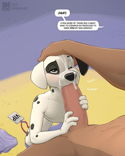 4_fingers adult_on_young age_difference anthro anthro_on_anthro anthro_penetrated anthro_penetrating anthro_penetrating_anthro biped black_nose black_spots black_text bodily_fluids bottomwear brown_body brown_fur clothing cum cum_on_face dialogue discarded_clothing duo eyebrows fellatio fingers floppy_ears fur genital_fluids genitals linked_speech_bubble male male/male male_anthro male_penetrated male_penetrating male_penetrating_male markings multicolored_body multicolored_fur nude nude_anthro nude_male older_male oral penetration penile penile_penetration penis penis_in_mouth pink_penis sex shirt shorts shota slim slim_anthro slim_male speech_bubble spots spotted_body spotted_fur spotted_markings talking_to_another talking_to_partner text topwear white_body white_fur young young_anthro young_male young_penetrated younger_male younger_penetrated zaush 101_dalmatians disney patch_(101_dalmatians) thunderbolt_(101_dalmatians) canid canine canis dalmatian domestic_dog german_shepherd herding_dog mammal pastoral_dog 2025 dated english_text hi_res