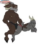 2_horns 4_fingers age_difference anthro anthro_on_anthro arm_tuft beard belly big_biceps big_deltoids big_dom_small_sub big_muscles big_pecs black_clothing black_hooves black_speedo black_swimwear blue_eyes brown_arms brown_belly brown_body brown_chest brown_eyes brown_face brown_fingers brown_fur brown_hands brown_legs brown_neck brown_nose bulge butt closed_frown closed_smile clothed clothed_anthro clothed_male clothing deltoids dominant duo ear_size_difference eyebrows facial_hair fingers fur gold_(metal) gold_jewelry gold_ring grey_arms grey_back grey_beard grey_belly grey_body grey_chest grey_ears grey_eyebrows grey_face grey_facial_hair grey_fingers grey_fur grey_hair grey_hands grey_inner_ear grey_legs grey_tail hair hand_on_back head_horn head_tuft hooves horn humanoid_hands imminent_anal imminent_sex jewelry larger_anthro larger_male leg_tuft looking_down_at_partner looking_up_at_partner male male/male male_anthro manly mouth_closed muscular muscular_anthro muscular_male navel neck_tuft nipple_piercing nipple_ring nipples older_anthro older_dom_younger_sub older_male pecs piercing pink_clothing pink_nose pink_speedo pink_swimwear quads ring_piercing serratus short_hair side_view simple_background size_difference skimpy slim_anthro slim_male smaller_anthro smaller_male smile speedo speedo_only standing swimwear tail tail_tuft topless topless_anthro topless_male triceps tuft white_background white_horn younger_anthro younger_male bristol bovid caprine goat mammal colored digital_drawing_(artwork) digital_media_(artwork) flat_colors full-length_portrait portrait