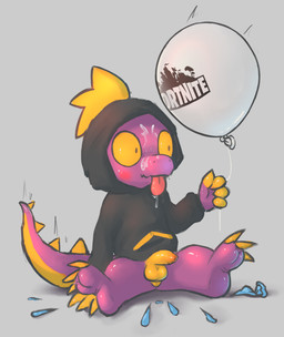 anthro balloon balloon_fetish biped blush bodily_fluids bottomless clothed clothing cum cum_on_face cum_on_tongue foreskin genital_fluids genitals helium hoodie hoodie_only humanoid_genitalia humanoid_penis inflatable male penis perineum popped_balloon simple_background sitting solo tail tongue tongue_out topwear topwear_only unretracted_foreskin young young_anthro young_male badipoki epic_games fortnite palworld pocketpair leezpunk pal_(species) absurd_res hi_res