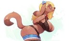 anthro big_breasts blonde_hair bra breasts cleavage clothed clothing eyewear female frilly frilly_bra frilly_clothing frilly_panties frilly_underwear glasses hair lace lace_bra lace_panties legwear lingerie mature_anthro mature_female navel panties solo thigh_highs underwear cyancapsule maple_(cyancapsule) canid canine canis domestic_dog mammal 2019 hi_res