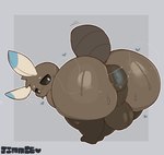 anal_fluids antennae_(anatomy) anthro anthrofied anus balls bent_over big_anus big_butt black_sclera blue_body blue_fur blush bodily_fluids border bottom_heavy brown_anus brown_balls brown_body brown_clothing brown_fur brown_hair brown_legwear brown_perineum brown_skin brown_stockings butt butt_focus clothing dripping femboy frown fur genitals glistening glistening_anus glistening_balls glistening_body glistening_butt glistening_genitalia glistening_skin glistening_thighs grey_border hair hand_on_chest head_tuft heart_symbol huge_anus huge_butt huge_thighs humanoid_genitalia legwear legwear_only looking_back male mostly_nude multicolored_body multicolored_fur musk musk_clouds narrowed_eyes nude outline perineum presenting presenting_anus presenting_hindquarters puffy_anus pupils rear_view simple_background solo standing stockings stockings_only sweat sweatdrop sweaty_body sweaty_butt tail tan_body tan_fur teapot_(body_type) text thick_thighs thorax tuft white_outline white_pupils wide_hips y_anus jimmiezangoo mint_(jimmiezangoo) arthropod insect lepidopteran moth 2025 artist_name colored digital_drawing_(artwork) digital_media_(artwork) english_text hi_res shaded signature
