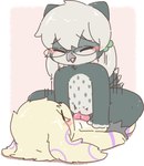 anthro beak duo eyes_closed eyewear female female_penetrated genitals glasses lying male male/female male_penetrating male_penetrating_female on_back open_beak open_mouth penetration penis sex smile straddling vaginal vulva young young_on_young redbean1204 fukiyo_(pokeandpenetrate) tima avian bird lagomorph leporid mammal owl rabbit hi_res