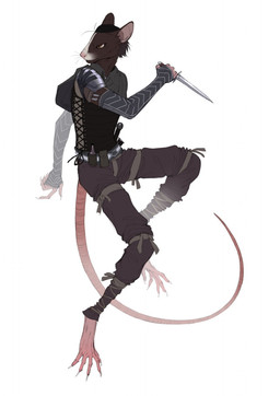 anthro belt black_body black_fur black_hair bottomwear claws clothed clothing dagger fully_clothed fur hair knife male melee_weapon pants solo toe_claws topwear utility_belt vest weapon frank-79 warhammer_(franchise) znik_verminseeker mammal murid murine rat rodent skaven hi_res