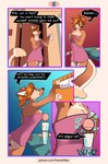 annoyed anthro big_breasts breast_expansion breasts bubble canid canine canis comic dialogue digital_media_(artwork) domestic_dog door english_text expansion female fluffy fox foxinuhhbox garage growth growth_wand_vibrator hi_res lol_comments magic mammal olive_(foxinuhhbox) science sex_toy shower sound_effects speech_bubble text towel transformation url vibrator wand_vibrator
