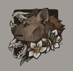 ambiguous_gender anthro bone daffodil_(flower) flower plant scar skull solo fulsvamp zahraa_(schroedingers_dead_friend) gnoll hyena mammal spotted_hyena 2020