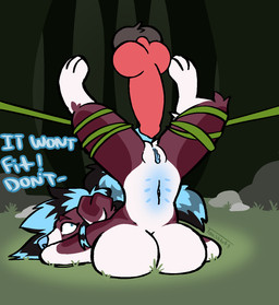 abdominal_bulge anthro anus balls bdsm begging begging_for_mercy begging_to_stop big_breasts big_penis bodily_fluids bondage bound breasts butt crying cum cum_inside dialogue dominant duo ejaculation erection extreme_size_difference female female_penetrated female_raped forced forced_orgasm forest forest_background forest_sex fur fur_markings gang_rape gangbang genital_fluids genitals group group_sex hair huge_breasts huge_penis larger_dom larger_male leg_markings legs_tied male male/female male_penetrating male_penetrating_female markings multi_nipple nature nature_background nipples nude orgasm outside penetration penile penis plant presenting presenting_anus presenting_hindquarters presenting_vulva rape restraints scared sex size_difference smaller_female speech_bubble spread_legs spreading stretched_vagina submissive tail tears text tree vaginal vines vulva white_body toastlotl mythology canid canine canis domestic_dog mammal mythological_canine mythological_creature werecanid werecanine werecreature werewolf wolf comic digital_media_(artwork) english_text hi_res