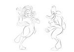 breasts dancing duo eyes_closed female genitals happy male non-mammal_breasts nude pussy smile jerberjer darkwing_duck disney ducktales drake_mallard morgana anatid anseriform avian bird duck black_and_white hi_res monochrome sketch