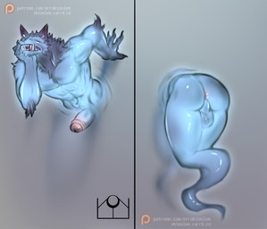 abs anthro anus balls genitals ghost_tail humanoid_genitalia humanoid_penis male open_mouth penis rear_view simple_background solo stuck teeth_showing errokioslem blizzard_entertainment warcraft canid ghost mammal spirit werecanid werecreature worgen full-length_portrait hi_res portrait