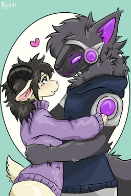 anthro duo female happy lgbt_pride love male male/female romantic romantic_couple po0ochie lgbt_pride_month 2:3 absurd_res hi_res