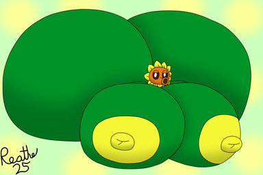 areola big_areola big_breasts big_butt big_nipples breasts brown_sclera butt female flower freckled_face freckles green_background green_body huge_areola huge_breasts huge_butt huge_nipples hyper hyper_areola hyper_breasts hyper_butt hyper_nipples leaf leaf_arms looking_at_viewer nipples not_furry orange_face petals plant simple_background siphon_(anatomy) solo three-quarter_view white_eyes yellow_areola yellow_nipples yellow_petals reathe electronic_arts plants_vs._zombies plants_vs._zombies_3 popcap_games elemental_creature elemental_humanoid flora_fauna flower_creature humanoid hybrid peashooter_(pvz) plant_humanoid solar_pea sunflower_(pvz) 2025 3:2 colored digital_media_(artwork) hi_res shaded signature