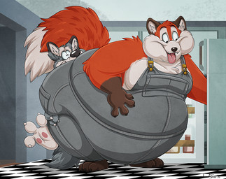 3_toes 4_fingers anthro appliance barefoot big_cheeks biped black_claws black_finger_claws black_nose black_toe_claws brown_body brown_ears brown_feet brown_fur brown_hands claws clothed clothed_anthro clothed_male clothing countershade_face countershade_fur countershade_torso countershading denim denim_clothing denim_overalls dipstick_ears dipstick_tail doorway duo ear_markings ear_piercing ear_ring ear_stud eyebrows feet finger_claws fingers floor fridge fur gloves_(marking) grey_body grey_clothing grey_fur grey_overalls humanoid_hands inner_ear_fluff inside kitchen kitchen_appliance larger_anthro larger_male male male/male male_anthro markings multicolored_body multicolored_ears multicolored_fur obese obese_anthro obese_male open_mouth open_smile overalls overalls_only overweight overweight_anthro overweight_male pawpads piercing pink_pawpads pink_tongue plantigrade red_body red_fur red_tail ring_piercing size_difference smaller_anthro smaller_male smile smothering standing tail tail_markings teeth three-quarter_view tile tile_floor toes tongue tongue_out tuft two_tone_tail white_body white_claws white_countershading white_eyebrows white_finger_claws white_fur white_inner_ear white_tail white_toe_claws teaselbone artfulreggie teaselbone_(character) canid canine canis fox mammal red_fox true_fox wolf 2020 digital_drawing_(artwork) digital_media_(artwork) shaded signature