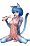 anal anal_penetration bikini blue_hair breasts cat detailed dildo feline female green_eyes hair khantian kneeling lips looking_at_viewer mammal muscles muscular_female penetration plain_background sex_toy skimpy_clothing sling_bikini solo spread_legs spreading swimsuit tight_clothing vibrator white_background
Rating: Explicit
Score: 22
User: Peekaboo
Date: July 06, 2013