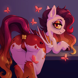 anal anal_penetration animal_genitalia animal_vulva anus butt buttplug buttplug_in_ass buttplug_insertion clitoris equine_genitalia equine_vulva eyelashes female feral genitals glistening glistening_body glistening_eyelids hair hooves long_hair looking_at_viewer looking_back looking_back_at_viewer markings membrane_(anatomy) membranous_wings mole_under_mouth nude object_in_ass penetration plug_(sex_toy) plug_insertion presenting presenting_anus presenting_hindquarters presenting_vulva raised_tail rear_view red_hair red_markings red_tail sex_toy sex_toy_in_ass sex_toy_insertion simple_background solo tail vulva wings yellow_eyes yellow_sclera sunnypony hasbro my_little_pony arthropod bat_pony butterfly equid insect lepidopteran mammal 1:1 2024 colored digital_drawing_(artwork) digital_media_(artwork) hi_res shaded
