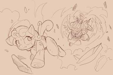 duo eyelashes female feral flying hair horn machine quadruped tail wings young cold-blooded-twilight friendship_is_magic hasbro my_little_pony mythology cozy_glow_(mlp) sweetie_belle_(mlp) equid equine mammal mythological_creature mythological_equine pegasus robot unicorn 2025 3:2 hi_res monochrome