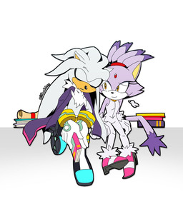 anthro body_hair book boots breath chest_hair clothing coat cuffs_(clothing) dipstick_hair dipstick_tail duo eyelashes eyes_closed female fluffy fluffy_chest footwear forehead_gem gem gloves hair handwear high_heels leaning_on_another leotard male markings object_in_hand pointy_ears purple_body scroll shoes sleeping smile tail tail_markings thick_eyelashes tied_hair topwear yellow_eyes milk-addicc sega sonic_the_hedgehog_(series) blaze_the_cat silver_the_hedgehog domestic_cat eulipotyphlan felid feline felis hedgehog mammal 2026 hi_res signature