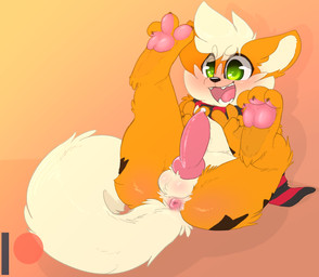 3_toes animal_genitalia animal_penis anus balls blush claws clothing erection feet feral fur genitals green_eyes hair heart_eyes heart_symbol knot looking_at_viewer male open_mouth patreon_logo pawpads paws penis pink_pawpads scarf simple_background smile solo teeth toe_claws toes tongue backsash nintendo patreon pokemon tanashi canid canine generation_1_pokemon growlithe mammal pokemon_(species) 2019 absurd_res digital_media_(artwork) hi_res