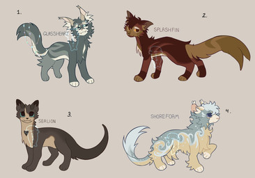 ambiguous_gender blue_body blue_fur brown_body brown_fur feral fur grey_body grey_fur group simple_background smile tan_background tan_body tan_fur yellow_body yellow_fur littleperrito warriors_(book_series) fan_character domestic_cat felid feline felis mammal hi_res