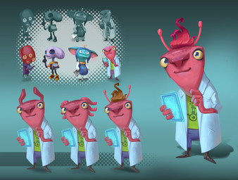 3_eyes 4_fingers antennae_(anatomy) bald bent_arm black_boots black_clothing black_footwear black_outfit blue_background blue_body blue_bottomwear blue_clothing blue_eyes blue_footwear blue_hat blue_headwear blue_jumpsuit blue_lab_coat blue_markings blue_pants blue_sclera blue_shoes blue_skin boots bottomwear brown_eyes brown_hair clipboard clothed clothed_humanoid clothed_male clothing fingers footwear freckled_face freckles fully_clothed fully_clothed_humanoid fully_clothed_male gradient_background green_clothing green_shirt green_topwear group hair hands_on_own_hips hat headgear headwear holding_clipboard holding_object light looking_at_viewer male male_humanoid markings multi_eye noseless open_mouth pants pink_antennae pink_body pink_inner_ear pink_skin purple_body purple_bottomwear purple_clothing purple_pants purple_robe purple_skin purple_teeth red_clothing red_footwear red_freckles red_hair red_shoes robe shirt shoes short_hair simple_background smile smiling_at_viewer speech_bubble standing teeth topwear yellow_eyes yellow_sclera zipper michele_marchionne wormsworld alien alien_humanoid humanoid 2020 absurd_res adobe_photoshop_(artwork) colored concept_art digital_drawing_(artwork) digital_media_(artwork) english_description hi_res lighting shaded