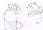 anthro belly biped eyewear glasses humanoid_hands kemono male moobs navel overweight overweight_male simple_background solo bear_2key canid canine mammal raccoon_dog tanuki 2021 hi_res