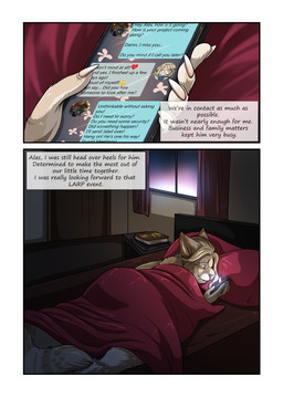 anthro bed bedding blanket blonde_hair book border curtains electronics fangs furniture hair inside male narration phone pillow sabertooth_(anatomy) tail teeth text text_box text_message white_border window isuna felid mammal pantherine comic english_text