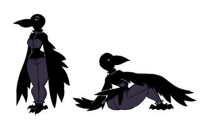 anklet anthro beak big_butt bottomwear breasts butt claws clothing collar feathers female jewelry legband non-mammal_breasts pants pose simple_background small_breasts solo spiked_anklet spiked_legband spikes tail tail_feathers toe_claws white_background wings diegutan carmen_the_crow avian bird corvid corvus_(genus) crow mammal oscine passerine procyonid raccoon aliasing binary_drawing digital_drawing_(artwork) digital_media_(artwork) hi_res