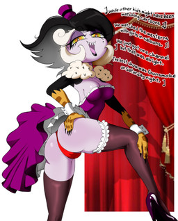 biped breasts butt clothing dress female footwear glistening glistening_breasts glistening_butt high_heels legwear medium_breasts panties pose sharp_teeth shoes solo teeth thigh_highs underwear tobitobi90 odeth_poensis avian bird humanoid owl absurd_res hi_res pinup tagme