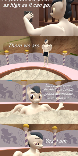 aged_up anthro aroused bubble clothing hand_on_crotch hot_tub male navel nipples partially_submerged shirtless solo suds swimwear text unbuttoning underwater water wings papadragon69 friendship_is_magic hasbro my_little_pony mythology rumble_(mlp) equid equine horse mammal mythological_creature mythological_equine pegasus pony 3d_(artwork) absurd_res comic digital_media_(artwork) english_text hi_res source_filmmaker_(artwork)