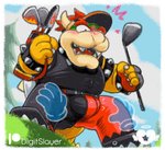 anthro blush clothed clothing disembodied_hand duo erection erection_under_clothing fully_clothed golf male male_focus solo_focus sport digitslayer mario_bros mario_golf nintendo bowser koopa scalie