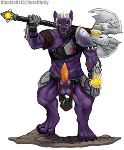 abs animal_genitalia animal_penis anthro armor axe battle_axe bodily_fluids canine_genitalia canine_penis erection front_view fur genital_fluids genitals glistening glistening_eyes green_eyes holding_axe holding_object knot licking licking_lips licking_own_lips looking_at_viewer male male_anthro muscular muscular_anthro muscular_male open_mouth orange_penis penis precum precum_on_penis red_body red_fur red_tongue sharp_teeth simple_background solo standing teeth tongue tongue_out white_background chumbasket sekotta canid canine canis mammal wolf absurd_res hi_res