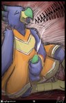 absurd_res anthro avian bird cheerleader_outfit clothed clothing comic crossdressing hi_res male masturbation orgasm parrot roxythefoxy solo yelling