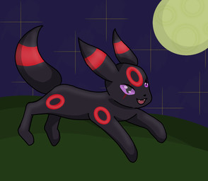 alternate_color ambiguous_gender feral half_blind jumping markings moon night open_mouth purple_eyes red_markings scar simple_background smile solo tail teeth_showing candorkatt nintendo pokemon richie_candor eeveelution generation_2_pokemon pokemon_(species) umbreon male_(lore)