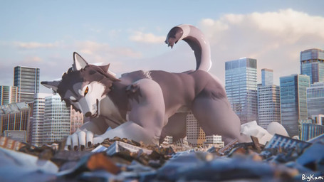 all_fours anthro breath building building_destruction building_penetrated building_sex city city_destruction debris destruction dominant dominant_male growling humping macro male moan muscular muscular_anthro muscular_male nude panting penetration rampage sex sky smile solo spread_legs spreading tail tail_motion tailwag tongue tongue_out bigkami canid canine canis mammal wolf 16:9 2026 3d_(artwork) 3d_animation animated blender_(artwork) digital_media_(artwork) hi_res high_framerate loop short_playtime sound webm widescreen