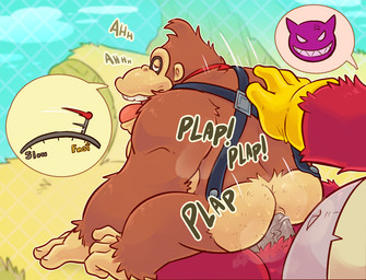 ahegao anal anal_penetration anthro body_hair butt butt_hair duo fucked_silly looking_pleasured male male/male penetration penile penile_penetration penis_in_ass sex suspenders haxsmack donkey_kong_(series) donkey_kong_bananza nintendo donkey_kong_(character) grumpy_kong ape haplorhine kong mammal primate simian_(species)