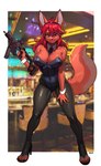 anthro blue_eyes bunny_costume claws clothed clothing costume female finger_claws fur gun hair heterochromia holding_object holding_weapon kriss_vector playboy_bunny playboy_outfit ranged_weapon red_body red_eyes red_fur red_hair solo submachine_gun tail toe_claws weapon pgm300 silvia_(silv_tsune) canid canine mammal 2023 absurd_res hi_res