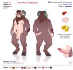 amber_eyes animal_genitalia anthro arm_hair balls body_hair brown_body brown_hair butt cloven_hooves erection fully_sheathed genitals green_horn hair hooves horn horn_jewelry horn_ring humanoid_genitalia humanoid_penis jewelry looking_at_viewer male nude penis ring_(jewelry) sheath solo standing stomach_hair text apple-faced bovid caprine mammal 2020 digital_media_(artwork) english_text hi_res model_sheet multiple_versions url