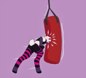 angry anthro bottomwear clothing effects eyewear femboy glasses head_bump hooves horn legwear male nub_tail punching_bag shorts solo strength thigh_highs topwear training sillyram silly_(sillyram) bovid caprine mammal sheep 3d_(artwork) absurd_res cel_shading digital_media_(artwork) full-length_portrait hi_res portrait shaded