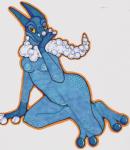 3_fingers amphibian anthro anthrofied bald barefoot black_eyes blue_nose blue_skin breasts butt female frog frogadier fur happy looking_at_viewer nintendo nipples nude plain_background pokémon pussy shadow shiny sitting smile solo talakestreal two_toes video_games white_eyes white_fur yellow_background yellow_eyes
Rating: Explicit
Score: 2
User: forkU
Date: September 19, 2013