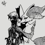 anthro burn_scar corpse death duo female hug hugging_another hugging_from_behind male male/female rotting scar aph_(artist) nintendo pokemon delphox generation_6_pokemon pokemon_(species) 1:1 monochrome