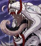 ambiguous_gender bodily_fluids cum cumshot detailed_mouth duo ejaculation feral fur genital_fluids licking lying_on_tongue male micro open_mouth rope saliva teeth tongue vore shadarrius mythology canid canine canis dragon mammal mythological_creature mythological_scalie scalie wolf hi_res