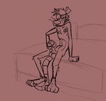 4_fingers 4_toes anthro arm_tuft balls bed belly bent_legs biped bodily_fluids breath calf_tuft chest_tuft clenched_teeth collarbone cum cumshot curling_tail curling_toes ear_tuft ejaculation erection eye_roll fangs featureless_feet featureless_hands feet feet_up fingers foreskin furniture genital_fluids genitals hairless_tail half-closed_eyes head_tuft humanoid_feet humanoid_genitalia humanoid_hands humanoid_heel humanoid_penis knee_tuft leg_tuft looking_pleasured male masturbation narrowed_eyes navel nipples nude on_bed orgasm orgasm_face panting pecs penile penile_masturbation penis pink_background plantigrade rib_lines ribs shaking sharp_teeth shoulder_tuft simple_background sitting sitting_on_bed sketchy soles solo tail tail_around_ankle tail_around_leg teeth throbbing throbbing_penis toes tongue trembling tuft vein veiny_penis whiskers domidark dillon_(domidark) american_opossum mammal marsupial virginia_opossum 2022 2d_animation animated detailed digital_media_(artwork) frame_by_frame guide_lines sketch unfinished