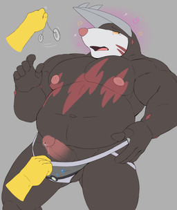 anthro anthrofied assisted_exposure average_balls average_penis balls bodily_fluids clothed clothing clothing_pull duo erection genital_fluids genitals half-closed_eyes humanoid_genitalia humanoid_penis hypnosis hypnotic_eyes jockstrap male male/male mind_control musclegut muscular muscular_anthro muscular_male muscular_sub narrowed_eyes nipples nude pantsing partially_clothed pecs pendulum pendulum_swing penis pokeball pokeball_clothing pokemorph precum revealing_balls revealing_genitals revealing_penis ringed_eyes simple_background slightly_chubby solo_focus submissive submissive_male underwear underwear_down underwear_pull undressing padzyan nintendo pokemon fan_character jett_(meloncat) excadrill generation_1_pokemon generation_5_pokemon hypno_(pokemon) mammal pokemon_(species) absurd_res digital_media_(artwork) hi_res