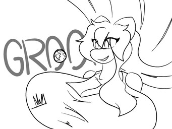 anthro female growing macro onomatopoeia planetary solo sound_effects text nova_prowler nintendo pokemon generation_1_pokemon legendary_pokemon mew_(pokemon) pokemon_(species) hi_res monochrome sketch