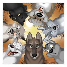 black_body black_fur black_nose blue_eyes border brown_body brown_eyes brown_fur day face_focus female feral first_person_view fur green_eyes grey_body grey_eyes grey_fur group licking licking_lips looking_at_viewer looking_down looking_down_at_viewer low-angle_view male nude open_mouth open_smile orange_eyes outside self_lick sky smile sun surrounded teal_eyes teeth tongue tongue_out white_body white_border white_fur worm's-eye_view conditional_dnp tani_da_real arctic_wolf canid canine canis eurasian_wolf mammal northwestern_wolf wolf 1:1