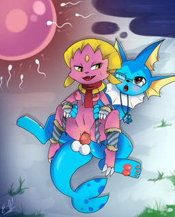 animal_genitalia animal_penis anthro anthro_on_feral anthro_penetrated balls bestiality bestiality_impregnation blue_body blush bodily_fluids breasts canine_genitalia canine_penis claws clitoris clothed clothing cum cum_in_vagina cum_inside duo erection female female_on_feral female_penetrated feral feral_penetrating feral_penetrating_anthro fur genital_fluids genitals humanoid_genitalia humanoid_vulva impregnation internal interspecies interspecies_impregnation knot knotted_penis male male/female male_penetrating male_penetrating_female nipples nude open_mouth ovum pawpads penetration penile penile_penetration penis quadruped scarf sex simple_background smile sperm_cell tail teeth time_gear tongue vaginal vaginal_penetration vulva e-01 nintendo pokemon pokemon_mystery_dungeon spike_chunsoft felicity_(lucidlucario) canid canine canis eeveelution generation_1_pokemon generation_4_pokemon mammal pokemon_(species) shiny_pokemon vaporeon weavile absurd_res digital_media_(artwork) hi_res