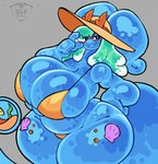 anthro aquarium bangs belly big_breasts big_horn big_tail bikini bikini_bottom bikini_top biped blue_body blue_horn bottomwear breasts bulging_breasts clothing collarbone curvy_figure eyewear female fish_tail front_view glasses glistening glistening_arms glistening_bikini glistening_body glistening_bottomwear glistening_breasts glistening_clothing glistening_eyelids glistening_eyes glistening_eyewear glistening_hair glistening_hands glistening_hat glistening_headgear glistening_headwear glistening_hip glistening_horn glistening_shoulders glistening_swimwear glistening_tail glistening_thighs glistening_topwear goo_hair green_hair hair hand_on_glasses hand_on_hip hat headgear headwear holding_eyewear holding_glasses holding_object horn hourglass_figure huge_breasts huge_tail huge_thighs logo long_hair long_tail looking_at_viewer narrowed_eyes orange_horn potbelly pseudo_hair red_eyewear red_glasses round_glasses seashell shell simple_background skindentation slightly_chubby slime small_horn small_waist smile smug solo standing straw_hat swimwear tail tan_hat tan_headwear thick_tail thick_thighs three-quarter_view topwear two-piece_swimsuit unusual_anatomy unusual_tail vivarium voluptuous voluptuous_anthro voluptuous_female wide_hips yellow_bikini yellow_bottomwear yellow_clothing yellow_swimwear yellow_topwear idlepotoo mythology nintendo pokemon saelria aquatic_dragon dragon fish generation_6_pokemon goo_creature goo_dragon goodra hybrid marine mythological_creature mythological_scalie pokemon_(species) scalie 2025 aliasing artist_logo binary_drawing colored digital_drawing_(artwork) digital_media_(artwork) hi_res portrait shaded signature soft_shading three-quarter_portrait