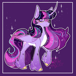 blush border eyeshadow female feral fetlocks hooves horn makeup purple_border solo sparkles wings orphicswanart friendship_is_magic hasbro my_little_pony mythology twilight_sparkle_(mlp) equid equine mammal mythological_creature mythological_equine winged_unicorn 1:1 hi_res