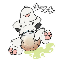anthro big_diaper clothed clothing diaper diaper_only feces front_view fur lying male on_back pooping raised_head simple_background sleep_pooping sleeping smile soiled_diaper soiling soiling_diaper solo topless unclean_diaper used_diaper using_diaper wearing_diaper white_body white_fur possumkiddo peanuts_(comic) snoopy beagle canid canine canis domestic_dog hunting_dog mammal scent_hound absurd_res digital_media_(artwork) hi_res